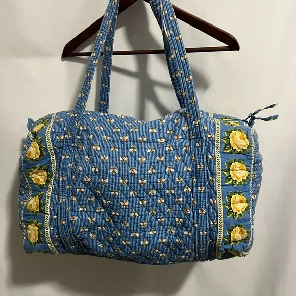 Vintage Vera Bradley Blue Floral Quilted Women's Bag - Picture 1 of 12